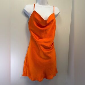 Shinestar Bright Orange Mini Dress